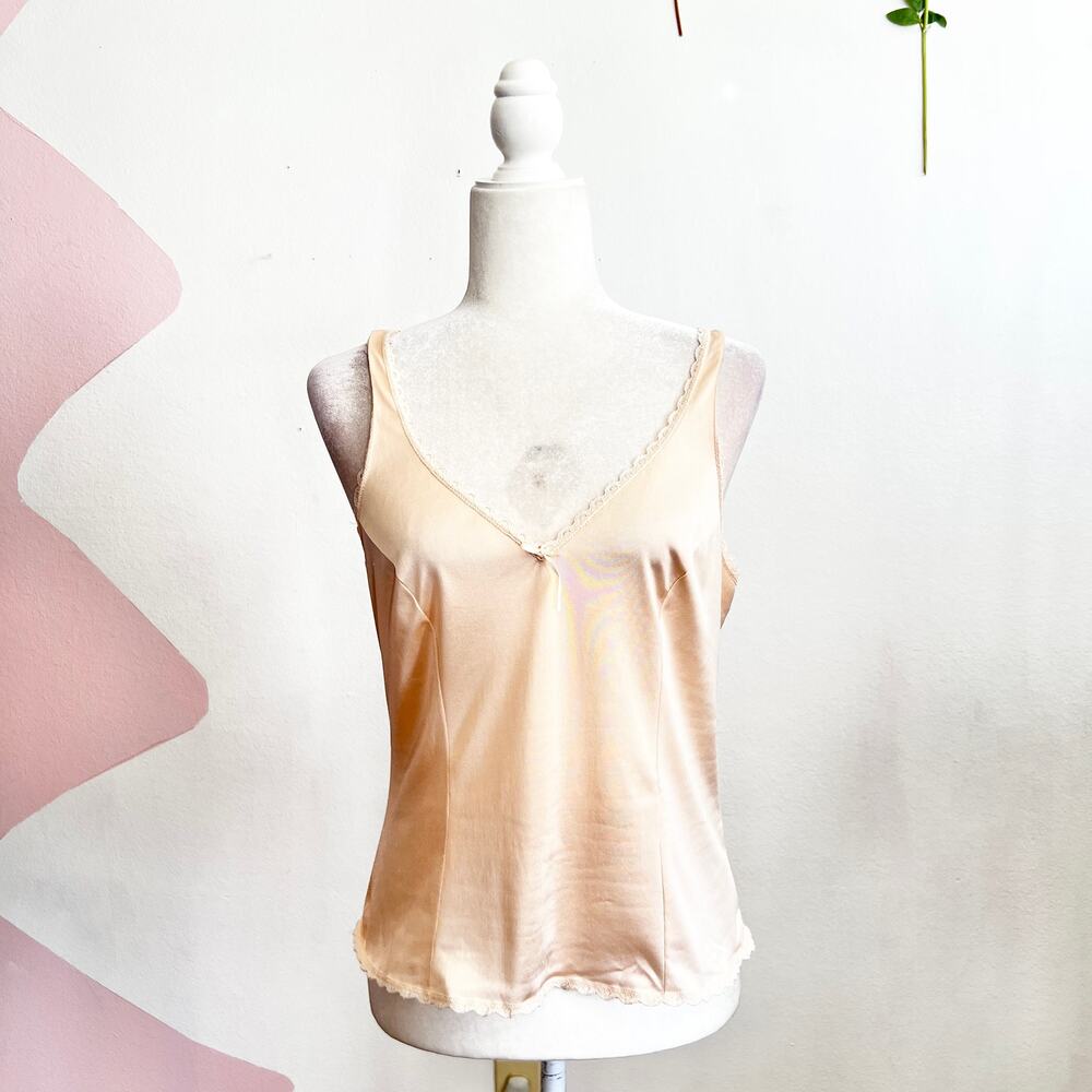 Vintage Lace Trim Tank Top, Coquette Y2K Fairycore 2000s Bridal Medium